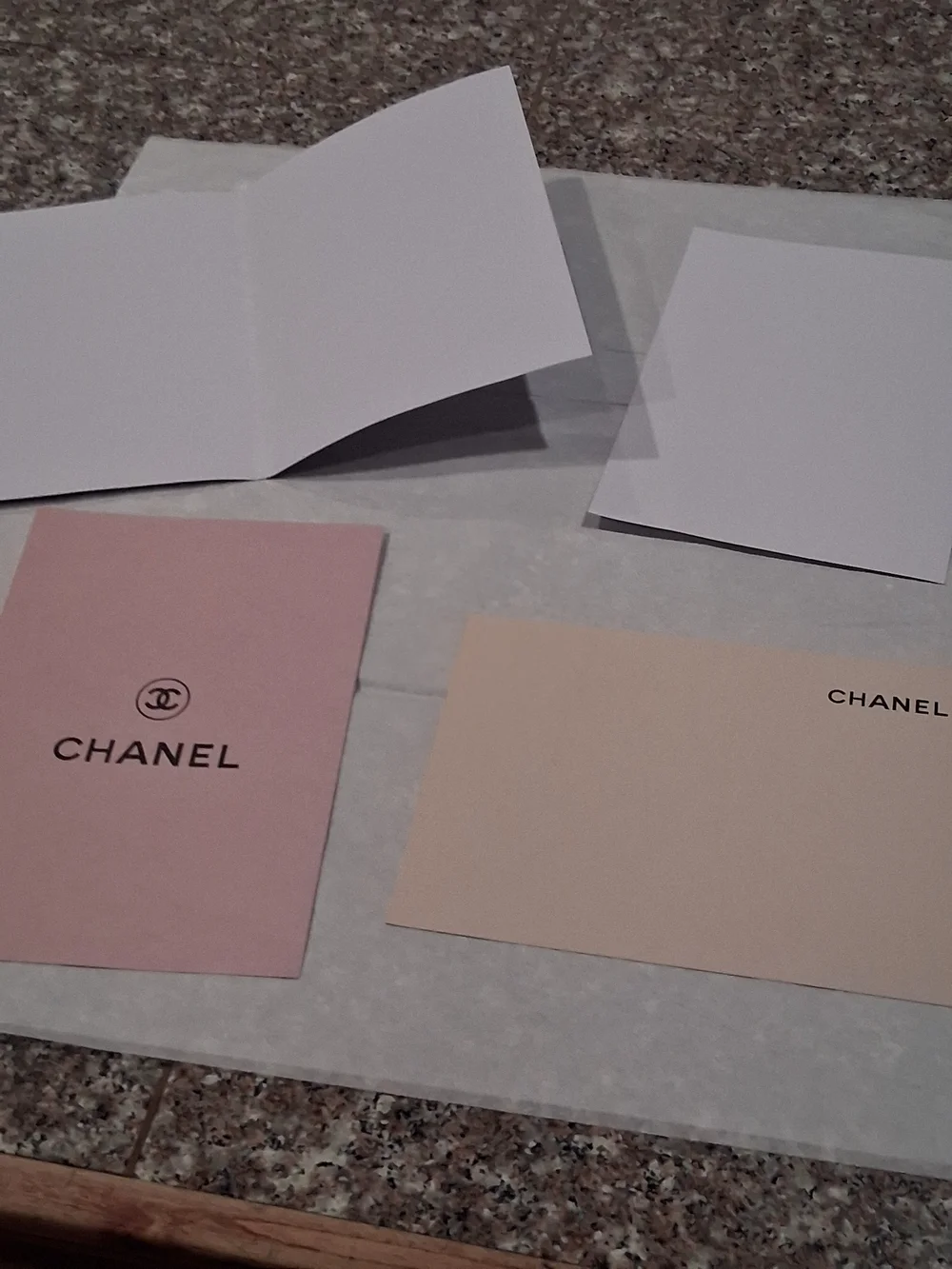 Chanel VIP/GWP Illustrated Note Cards - Pink, Cream, Purple, Red